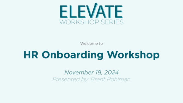 NJDA Elevate Workshop Series- HR Onboarding Workshop